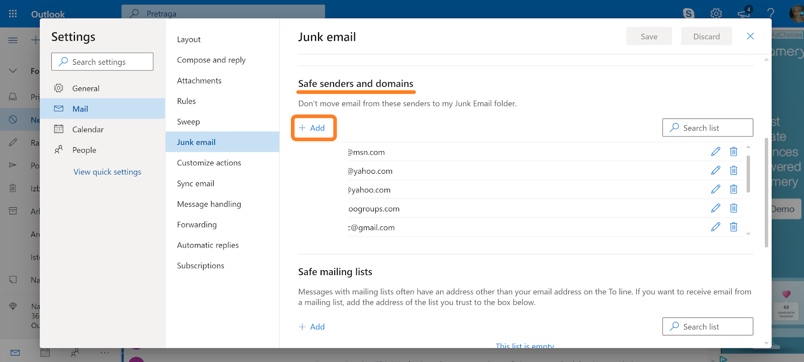 my email address list